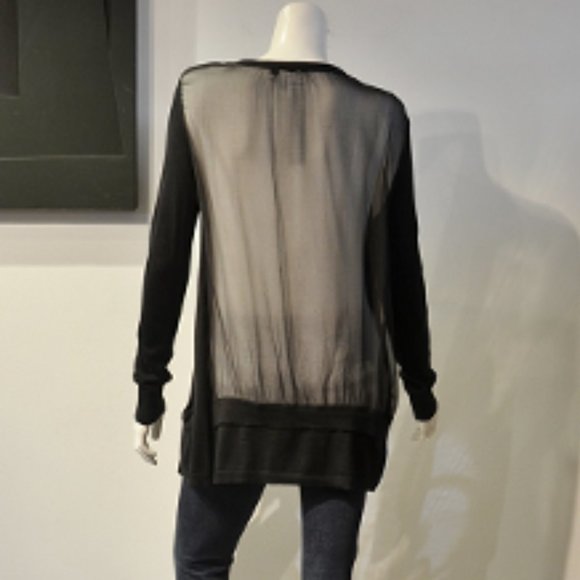 VTG Black Chiffon Back Tunique Cardi - Picture 7 of 9